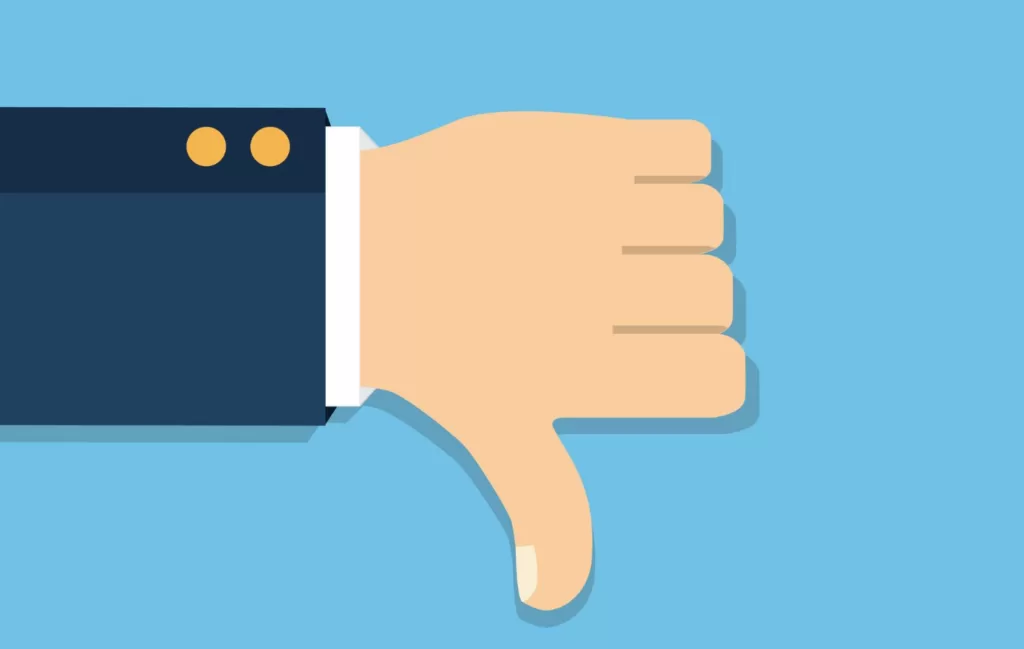 Image of a thumbs down