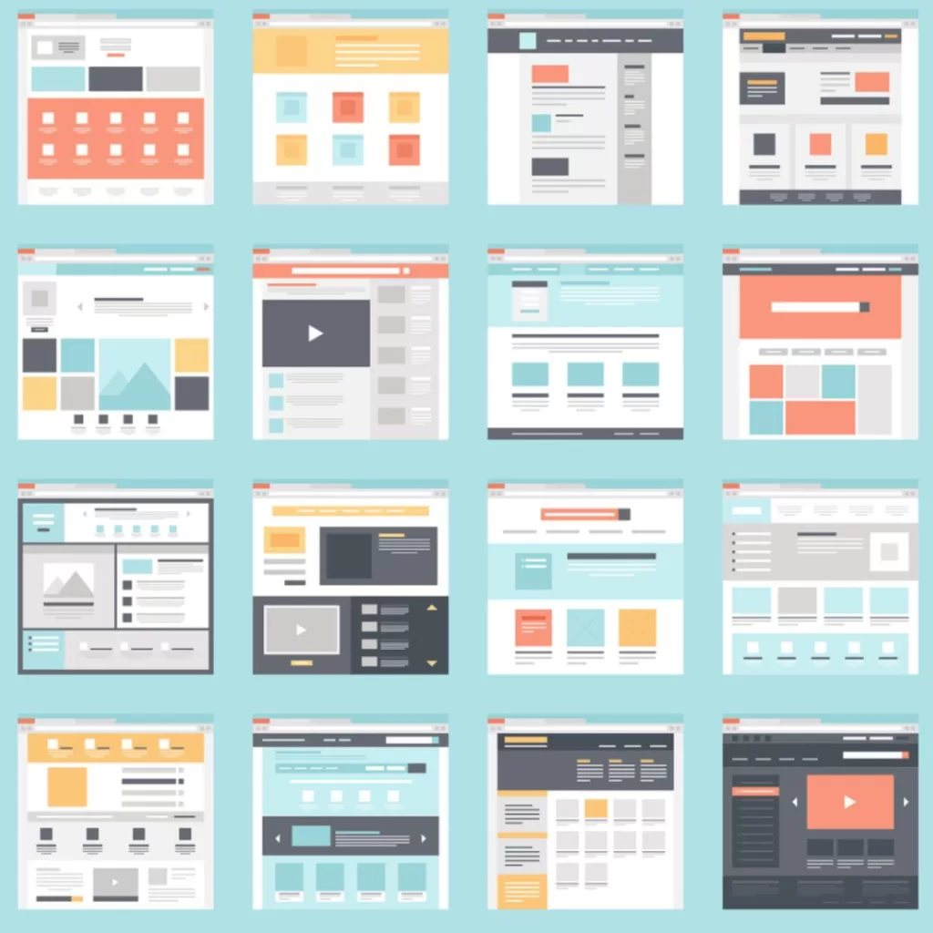 illustration of different website layout examples