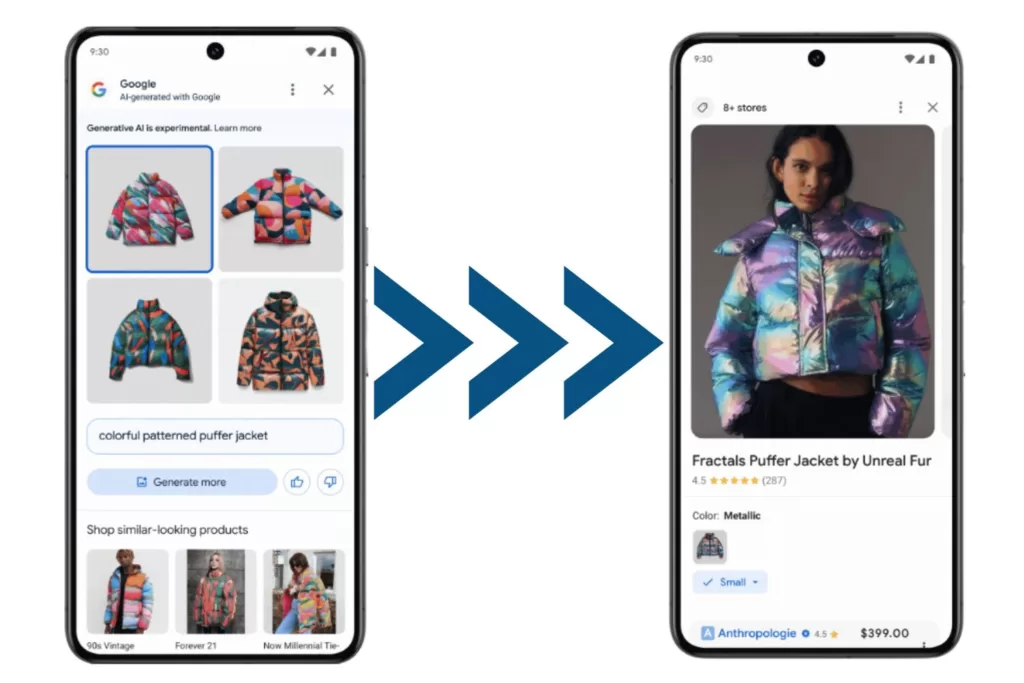 Image of ECommerce website on a mobile phone